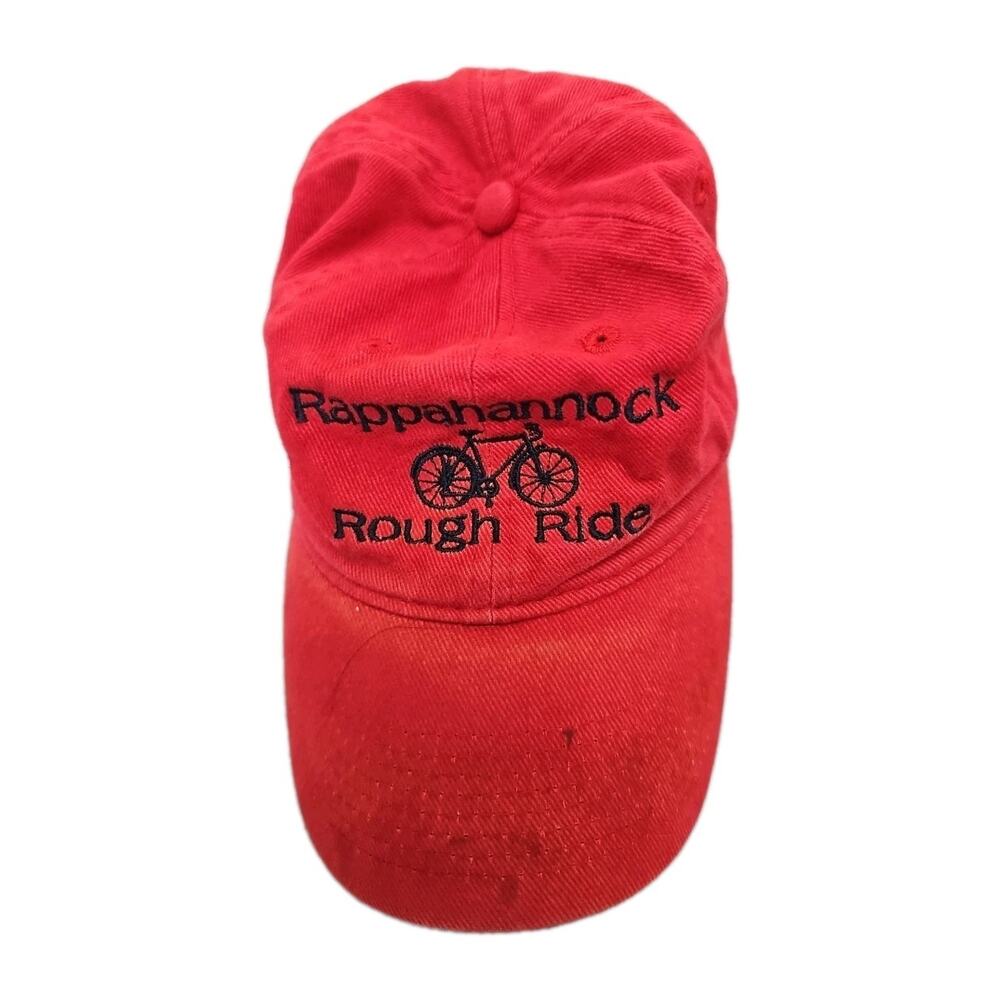 VINTAGE Otto Rappahannock Rough Ride Bicycle Cap Red Virginia One Size Fishing